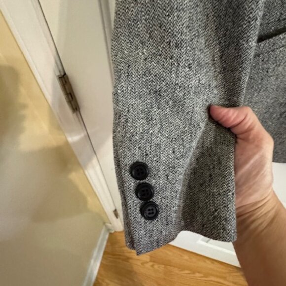 Vintage Talbots Black Wool Blend Tweed Blazer - Cottagecore Jacket 8P - Picture 5 of 8